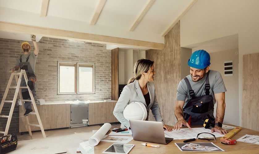 Real estate investment team reviewing strategy
